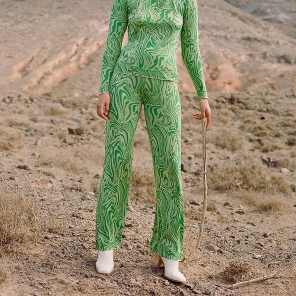【新品未使用】paloma wool カットソー green Paloma Wool green knit two piece set top and pants | Depop